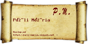 Péli Mária névjegykártya